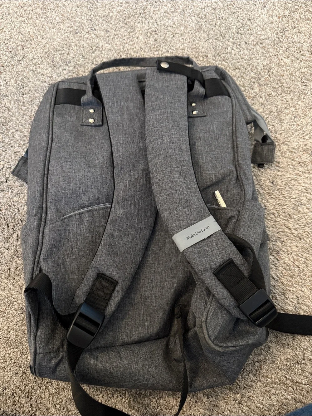 Lake Sky Gray Canvas Laptop Bag Backpack